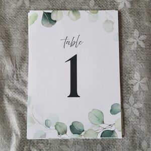 Table Numbers 1-10 (5inx7in) Eucalyptus Leaves